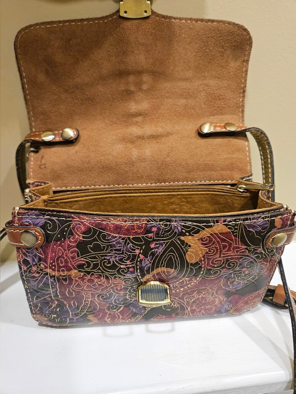 Patricia Nash Vintage Italian Paisley Crossbody Bag - Picture 11 of 13